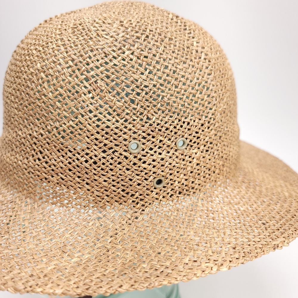 LL Bean Vtg Straw Hat Natural 2.5" Brim BOHO Sun Safari Adjustable Garden - Picture 10 of 13
